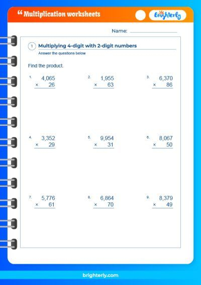 Free Printable 6th Grade Multiplication Worksheets PDFs 