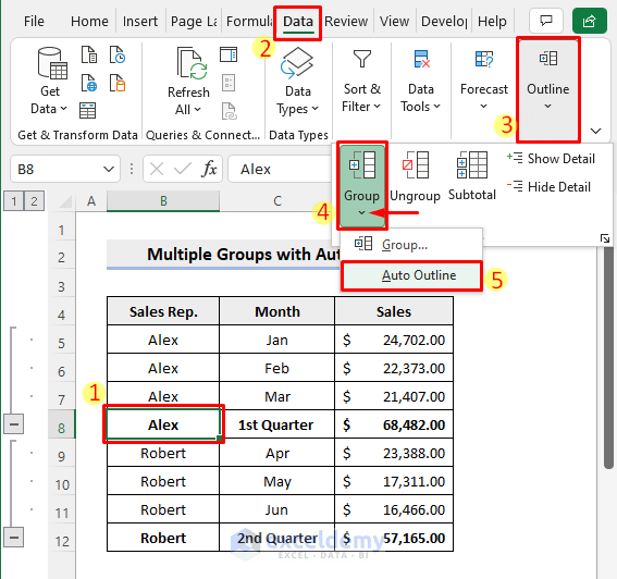 How To Create Multiple Groups In Excel 4 Effective Ways ExcelDemy