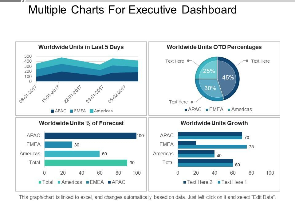Multiple Charts For Executive Dashboard Presentation Layouts 