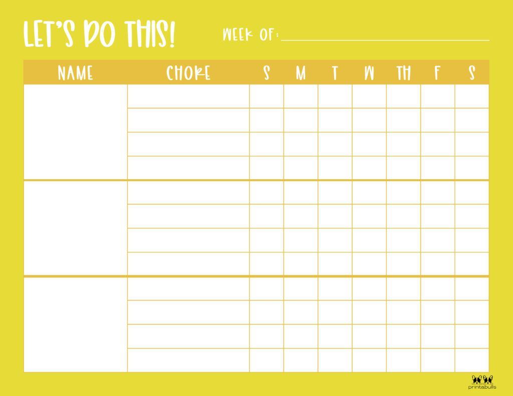 Multiple Children Chore Charts 10 Free Printable Charts Printabulls 