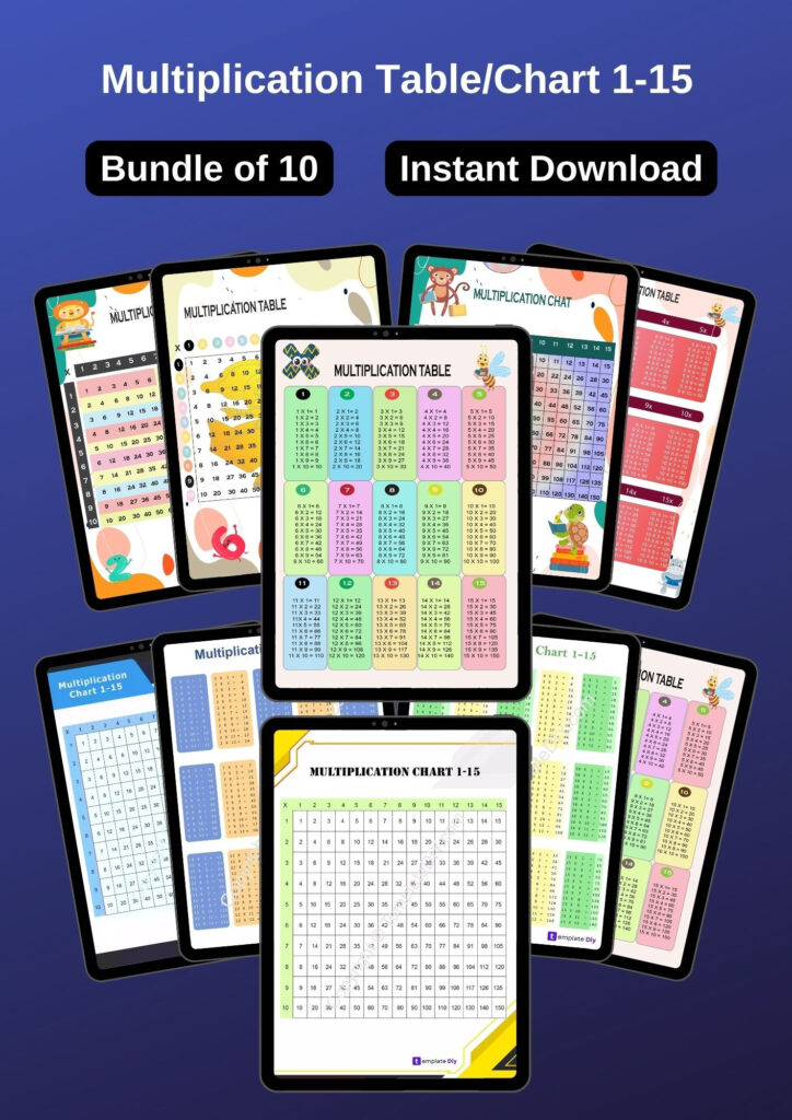Multiplication Chart 1 15 Blank Printable Template In PDF Word 