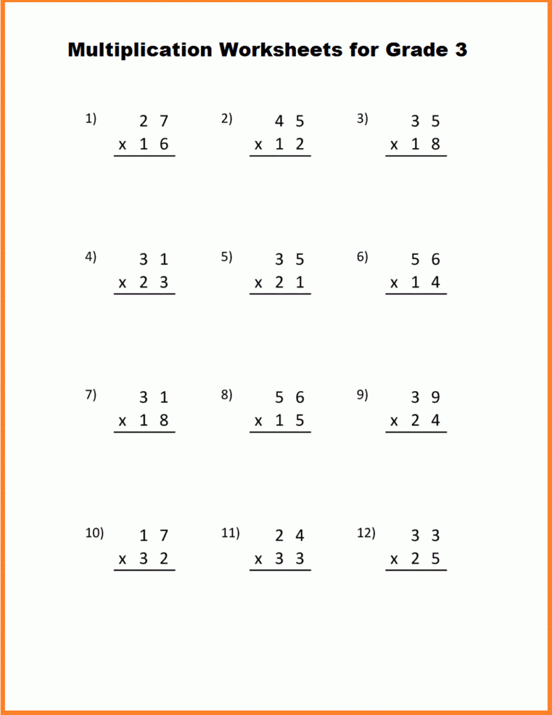 Multiplication Worksheets For Grade 3 PDF The Multiplication Table