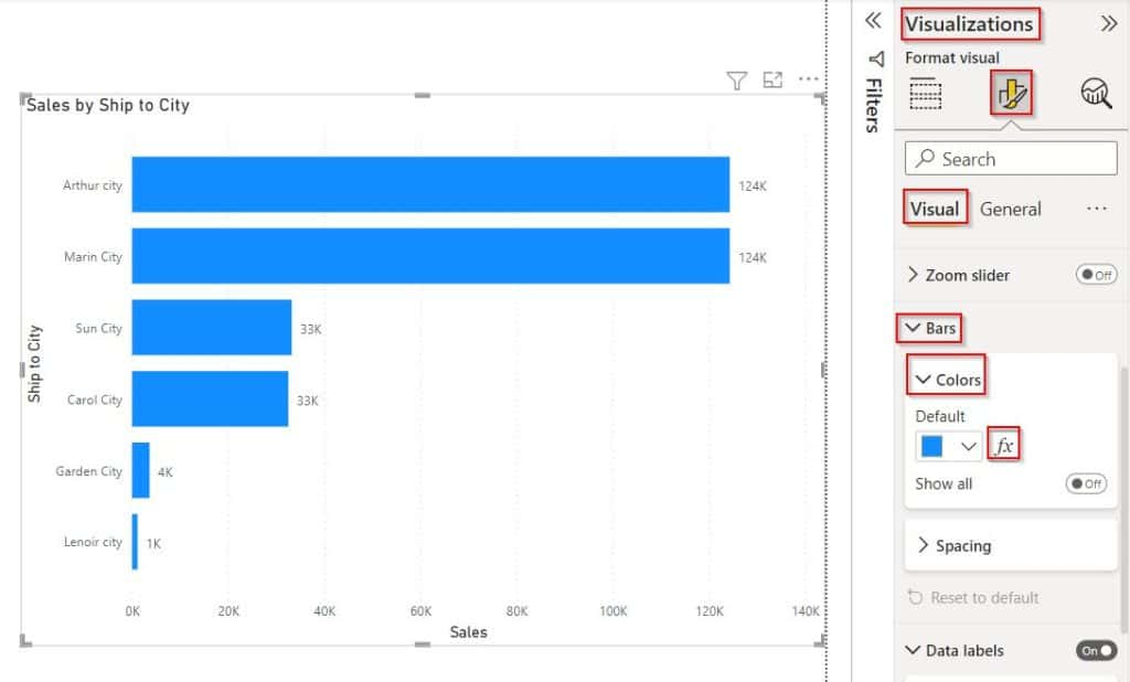 Power BI Bar Chart Conditional Formatting Multiple Values