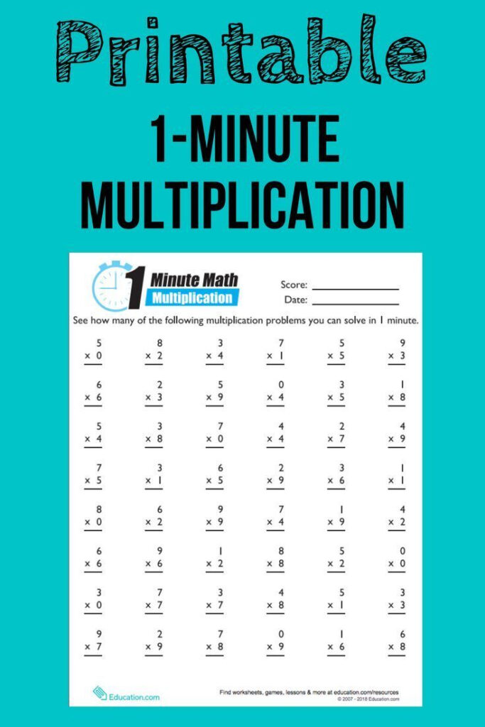 Printable Mad Minute Multiplication Printable Word Searches