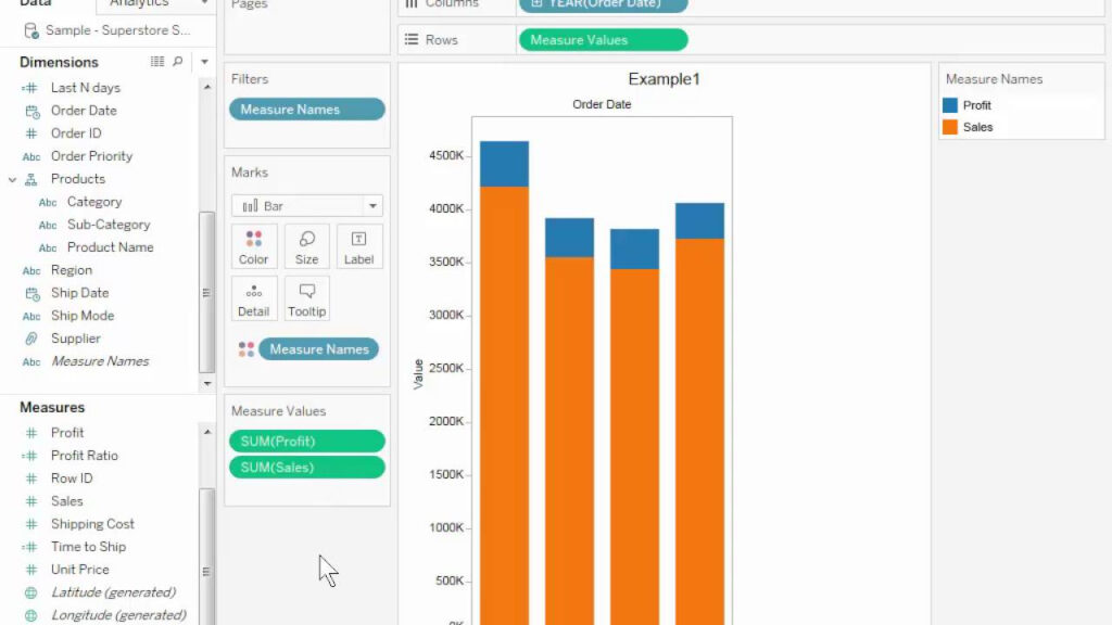 Stacked Bar Chart Multiple Measures Tableau 2023 Multiplication Chart 