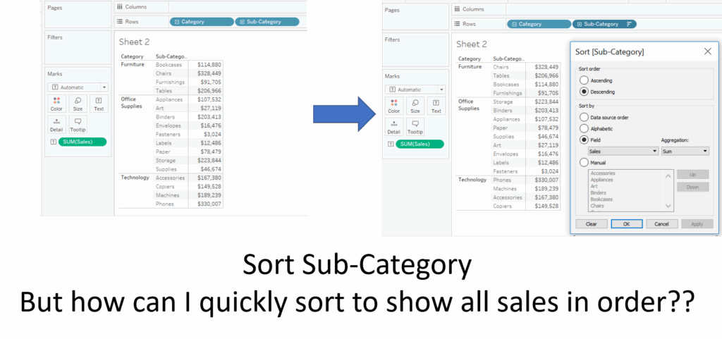 Tableau A Quick Way To Sort By A Measure With Multiple Dimensions In 
