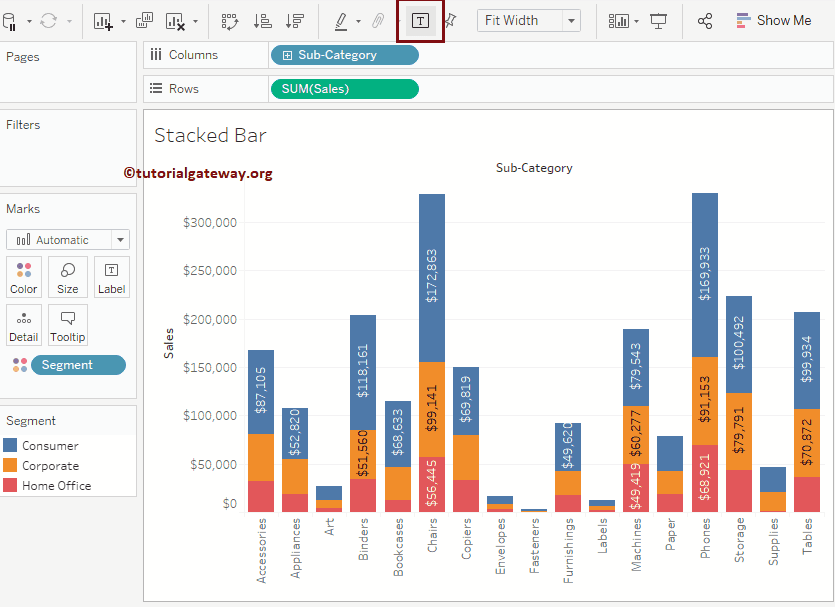 Tableau Bar Chart Label