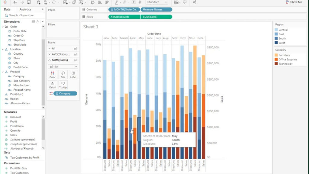 Tableau Side By Side Bar Chart Multiple Measures YusukeAluvia