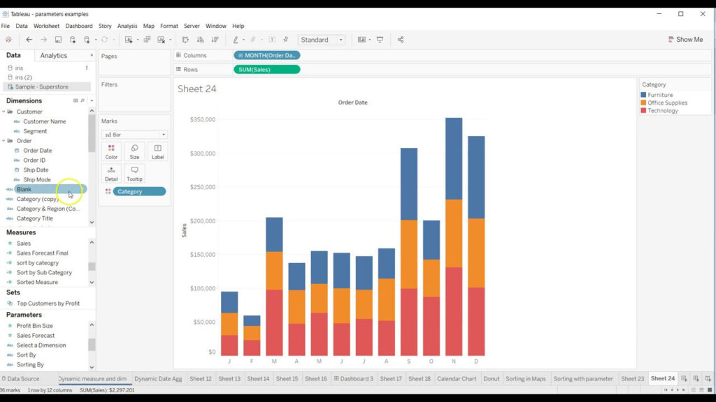 Tableau Stacked Bar Chart With Multiple Measures AshlynCharlay