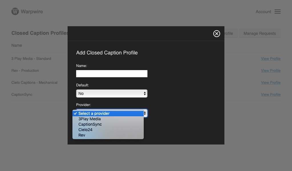 Using Multiple Caption Profiles Workflow Warpwire